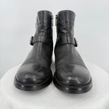women Aquatalia Like New Leather Moto Ankle Boots Black Shoes 8.5