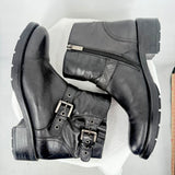 women Aquatalia Like New Leather Moto Ankle Boots Black Shoes 8.5