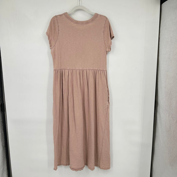 women Universal Thread Cotton Maxi Peach Dress L