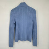 women Lauren Ralph Lauren Cashmere Cable Knit Turtleneck Light Blue Sweater S