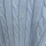 women Lauren Ralph Lauren Cashmere Cable Knit Turtleneck Light Blue Sweater S