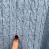 women Lauren Ralph Lauren Cashmere Cable Knit Turtleneck Light Blue Sweater S