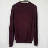 men Nordstrom Cashmere V-Neck Maroon Gray Sweater L