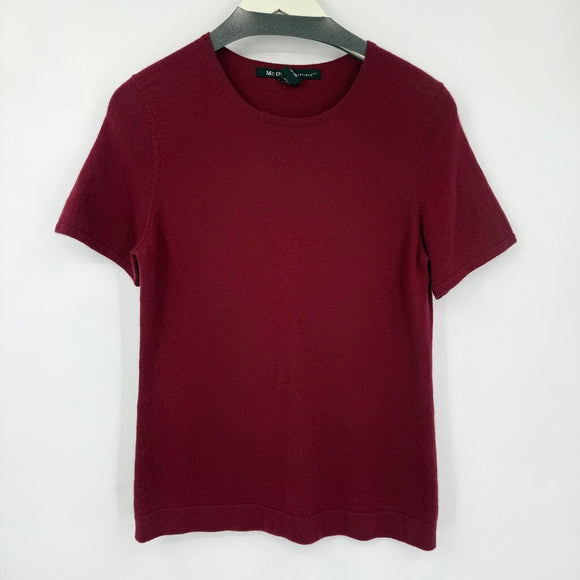 women McDuff Essentials Cashmere Short Sleeve Red Sweater M