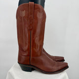women Old West Like New 12in Leather Cowboy Boots Brown Shoes 9.5