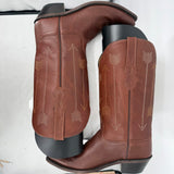 women Old West Like New 12in Leather Cowboy Boots Brown Shoes 9.5