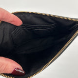 women Coach Corner Zip Wristlet Black Purse 7.5"x4.5"