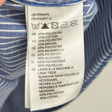 men H&M Striped Button Front Blue & White Woven Top M