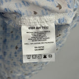 women Columbia Bird & Circle Print Seersucker White & Blue Woven Top XL