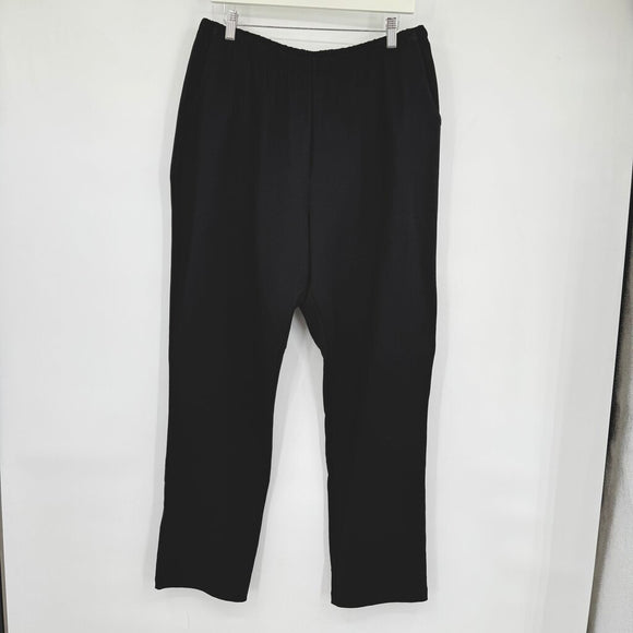 women L.L. Bean NWT Wide Leg Knit Black Pants XL