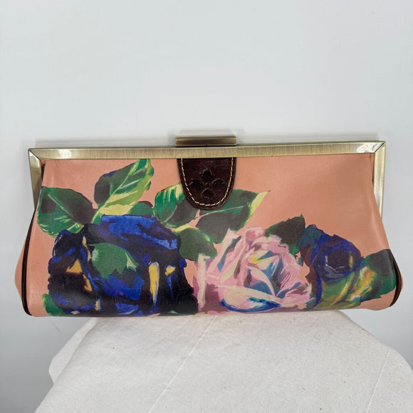 women Patricia Nash Floral Leather Clutch Pink Purse