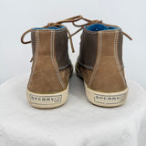 men Sperry Top-Sider Tall Ankle Boot in Leather & Canvas Brown Shoes 8M