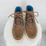 men Sperry Top-Sider Tall Ankle Boot in Leather & Canvas Brown Shoes 8M