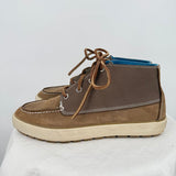 men Sperry Top-Sider Tall Ankle Boot in Leather & Canvas Brown Shoes 8M