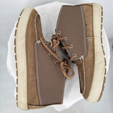 men Sperry Top-Sider Tall Ankle Boot in Leather & Canvas Brown Shoes 8M