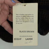 women Catalina NWT Vintage Plaid Cardigan Black & Brown Sweater L