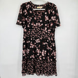 women Michael Kors Mixed Floral Print Black Dress L