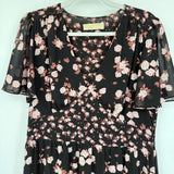 women Michael Kors Mixed Floral Print Black Dress L