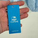 women Cupshe NWT Swiss Dot Pale Blue Woven Top XL