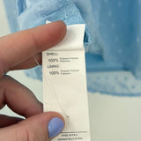 women Cupshe NWT Swiss Dot Pale Blue Woven Top XL