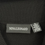 women Nina Leonard NWT Silver Studded Sweaterdress Black Dress XL