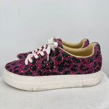 women Betsey Johnson Rhinestone Leopard Print Sneakers Pink Shoes 7.5