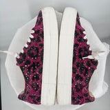 women Betsey Johnson Rhinestone Leopard Print Sneakers Pink Shoes 7.5
