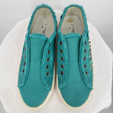 women Montana West Jeweled Tooled Canvas Sneakers Teal Shoes 7