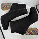 women Betsey Johnson Raylan Platform Rhinestone Heel Bootie Black Shoes 7.5