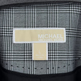 women Michael Michael Kors Patch Pocket Blazer Black White Plaid Jacket L
