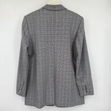 women Michael Michael Kors Patch Pocket Blazer Black White Plaid Jacket L