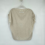 women Max Studio Boat Neck Tie Sleeve Cream Knit Top S