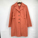 women Michael Michael Kors Single Breasted Trench Raincoat Peach Jacket M