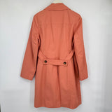 women Michael Michael Kors Single Breasted Trench Raincoat Peach Jacket M