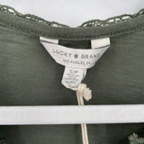 women Lucky Brand NWT Pleated Olive Green Knit Top S