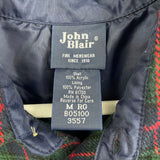 men John Blair Plaid Flannel Green Blue Red Woven Top M