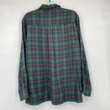 men John Blair Plaid Flannel Green Blue Red Woven Top M
