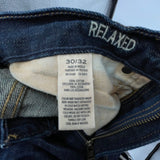 men American Eagle Dark Wash Relaxed Blue Jeans 30x32