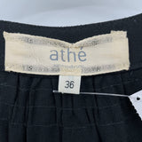 women Vanessa Bruno Athe Viscose/Wool Short Sleeve V-Neck Black Dress FR36/US4