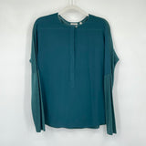 women Valette Silk Blouse Deep Teal Woven Top S