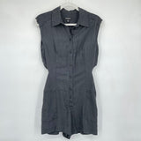 women Bebe Button Front Cut Out Romper Aged Black Jumpsuit/Romper XS