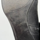 women Nine West Square Toe Leather 2" Heel Boots Black Shoes 8