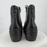 women Bionica Corset Leather Wedge Boots Black Shoes 8