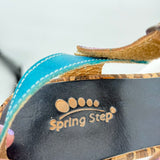 women Spring Step L'Artiste Dondi Leather Floral Sandal Pink/Teal/Multi Shoes 37/6.5