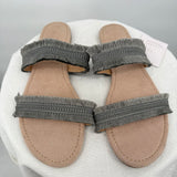 women Lauren Conrad NWT Fringe Sandals Gray Shoes 10/11