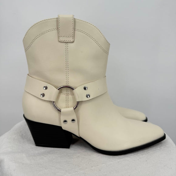 women Open Edit Like New Enzo Western Flair Boots White Shoes 7