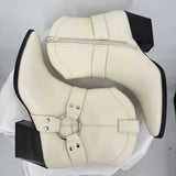 women Open Edit Like New Enzo Western Flair Boots White Shoes 7