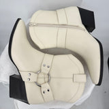 women Open Edit Like New Enzo Western Flair Boots White Shoes 7