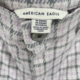 women American Eagle NWT Plaid Trousers Purple Gray Pants 10S