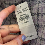women American Eagle NWT Plaid Trousers Purple Gray Pants 10S